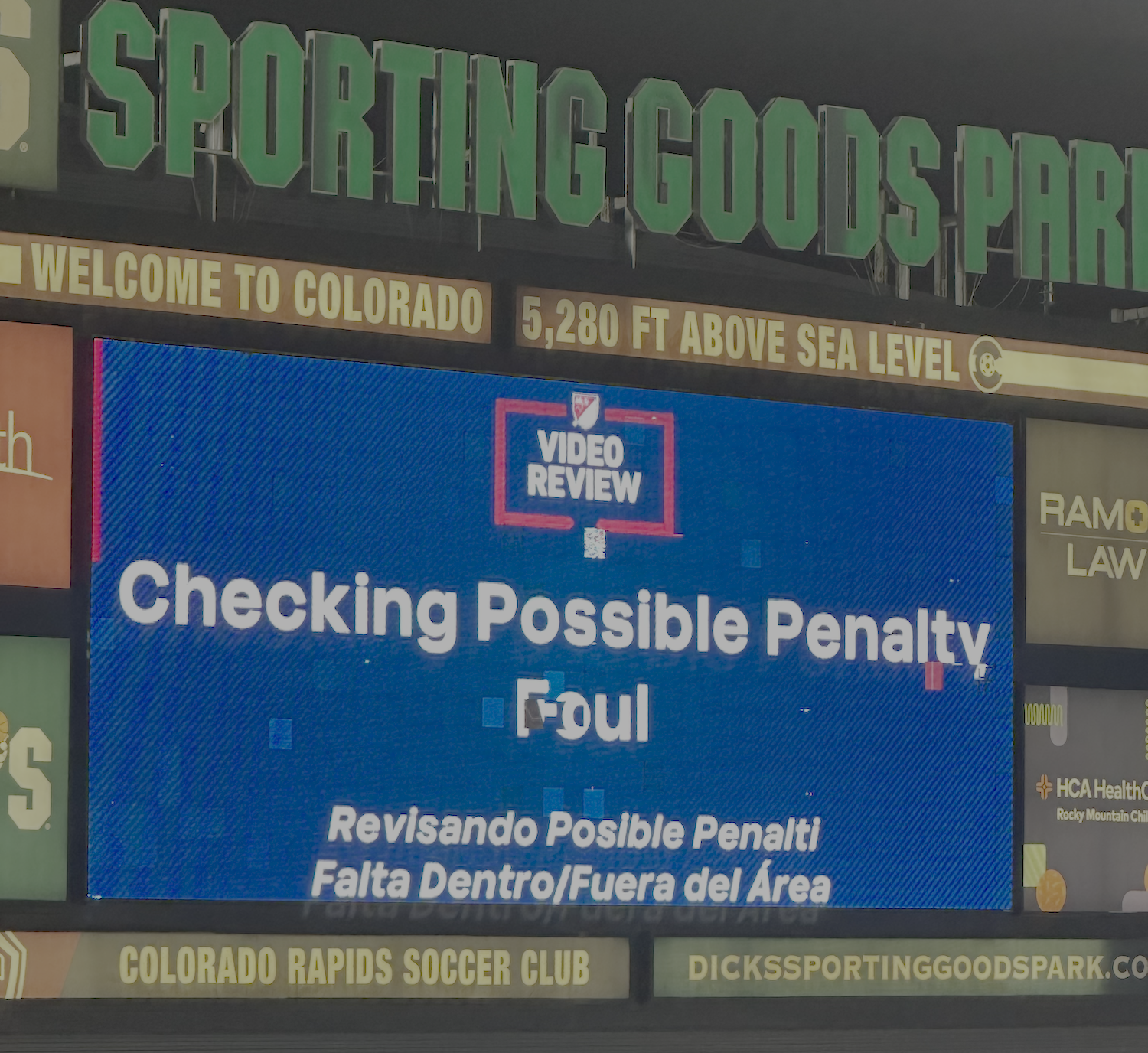Colorado Rapids video board
